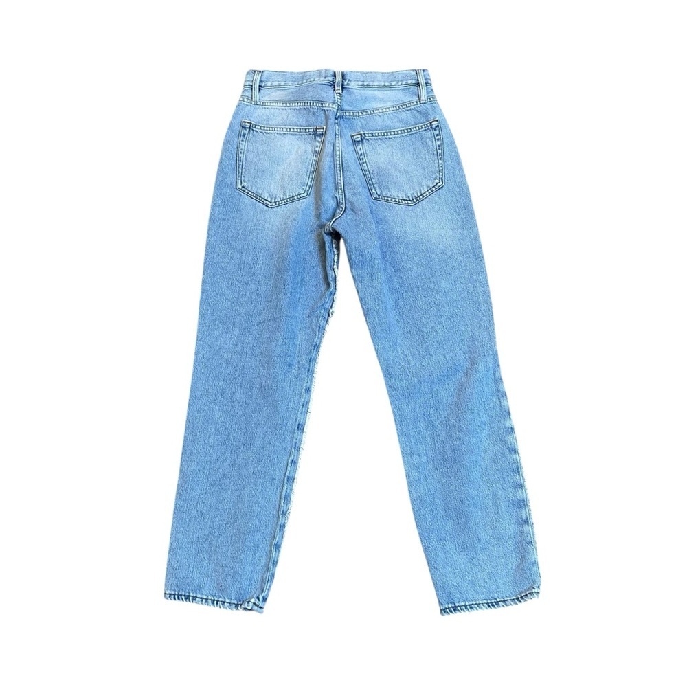FRAME Layered Look Distressed Straight Jeans Coast Combo Size 27 - Picture 10 of 16